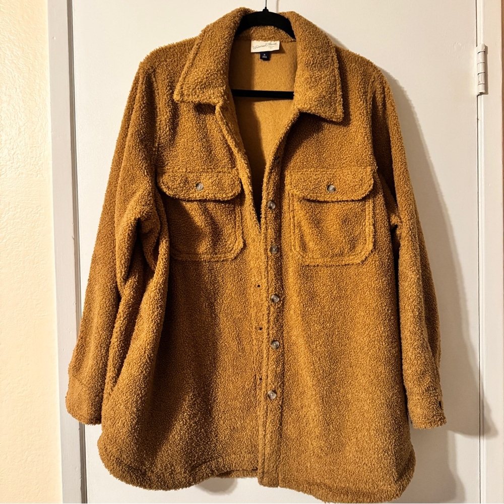 Universal Thread Tan Teddy Jacket with Relaxed Fit